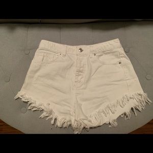 White denim size 2 high waisted shorts